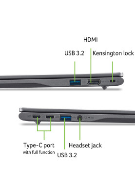Acer Ноутбук Chromebook Plus CB514-5H 14" WUXGA IPS, Intel i5-1334U, 16GB, F512GB, UMA, ChromeOS, сірий
