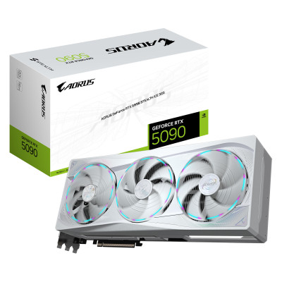 Gigabyte Відеокарта GeForce RTX 5090 32GB GDDR7 AORUS STEALTH ICE