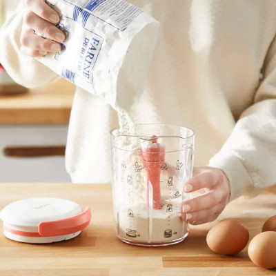 Tefal Експрес змішувач для тіста 900 мл, пластик, біло-червоний