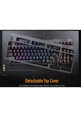 ASUS Клавіатура механічна TUF Gaming K3 Gen II, 97key, Optical-Mechanical RGB Switch, USB-A, EN/UK, чорний