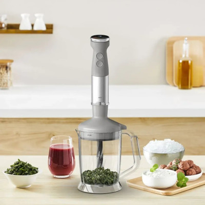 Tefal Блендер Tefal заглибний Quickchef+ 1000Вт, 3в1, чаша-800мл, чопер-1000мл, турборежим, сріблясто-сірий