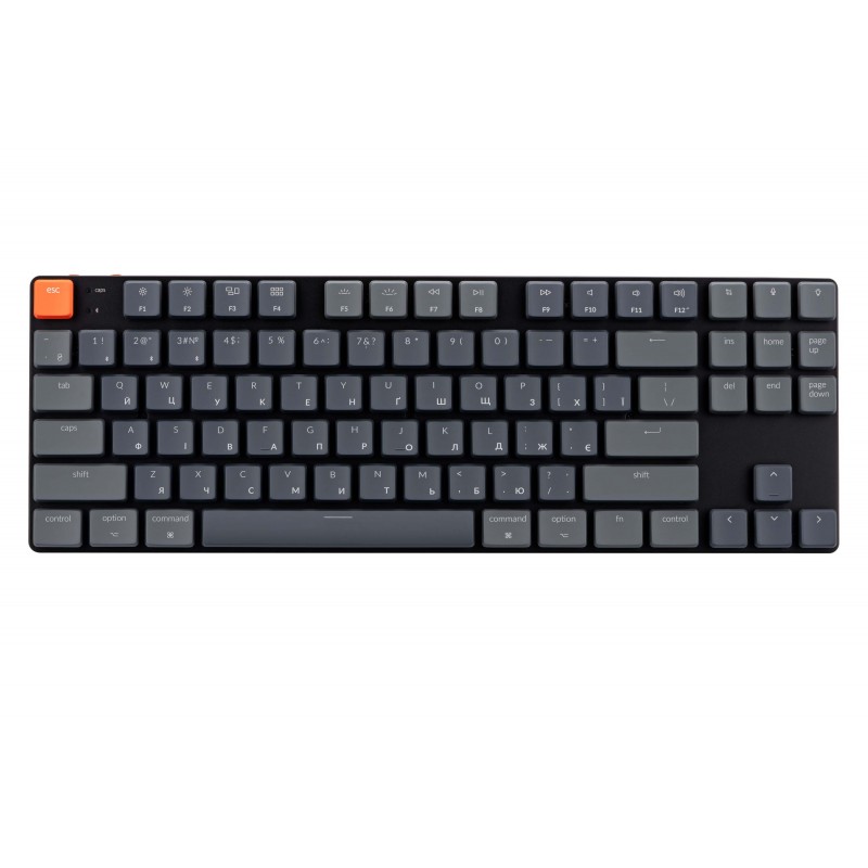 Keychron Клавіатура механічна K1SE 87Key, Gateron Red, BT/USB-A, Low Profile, EN/UKR, RGB, Black