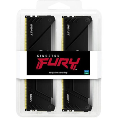 Kingston Пам'ять ПК DDR4 16GB KIT (8GBx2) 2666 FURY Beast RGB