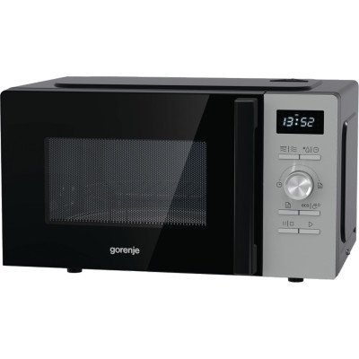 Gorenje Мікрохвильова піч, 20л, електр. керув., 800Вт, гриль, дисплей, 11 програм, нерж