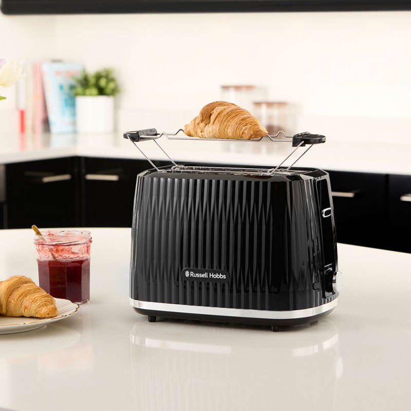 Russell Hobbs Тостер Eden 800Вт, пластик, підігрів, розморожування, чорний