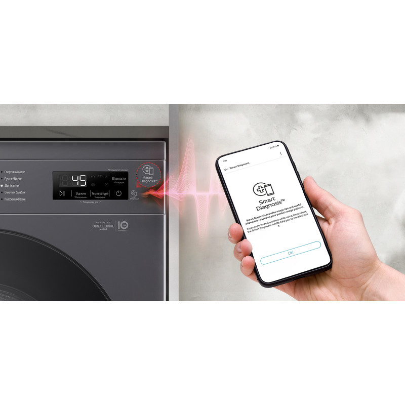 LG Пральна машина, фронтальна, 7 кг, A+++, антрацит