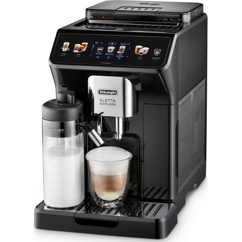 Delonghi Кавомашина Eletta Explore, 1.8л, зерно+мелена, автомат.капуч, авторецептів -50, чорний