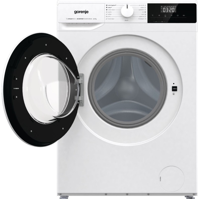 Gorenje Пральна машина фронтальна, 7кг, 1200, A, 43,5см, дисплей, пара, інвертор, білий