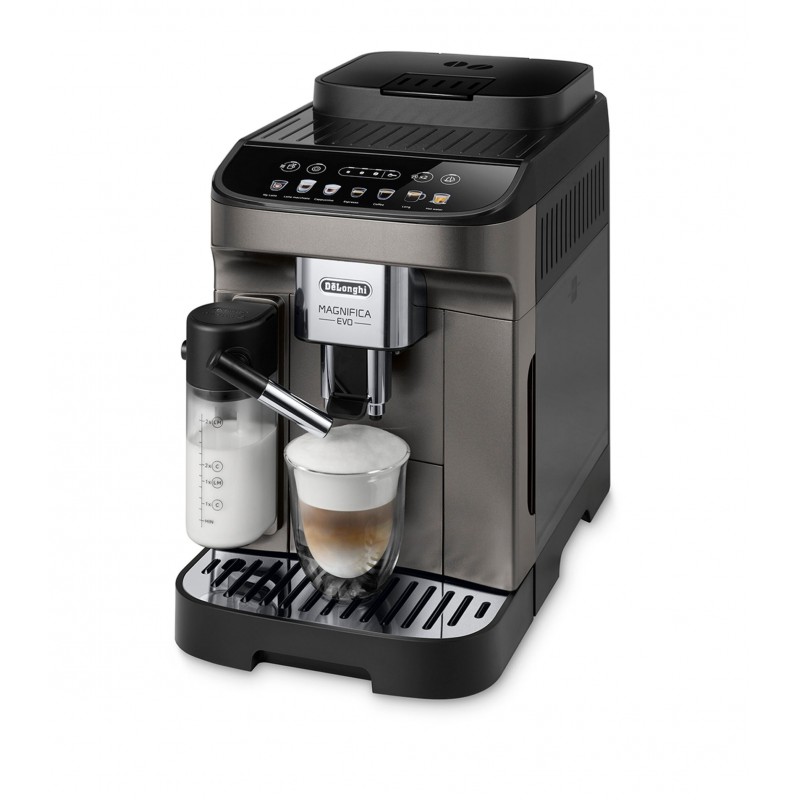 Delonghi Кавомашина Magnifica Evo, 1.8л, зерно+мелена, автомат.капуч, дисплей, авторецептів -7, графіт