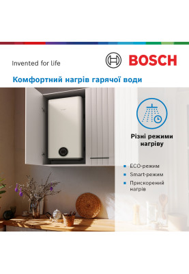 Bosch Водонагрівач електр. плаский слім Tronic 3500, 50л, 1.5кВт, ун. монтаж, електр. кер-ння, B, білий