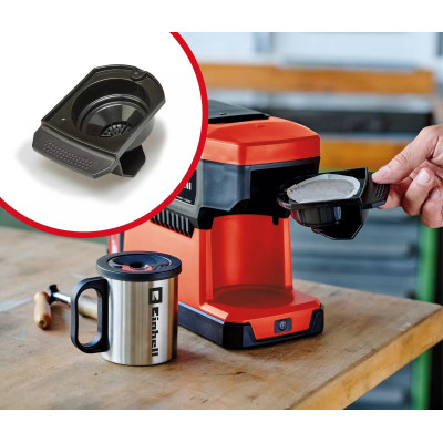 Einhell Кофемашина акумуляторна TE-CF 18 Li - Solo PXC 18В 240мл 80°С 1.2кг без АКБ та ЗП Einhell Кофемашина акумуляторна TE-CF 18 Li - Solo PXC 18В 240мл 80°С 1.2кг без АКБ та ЗП