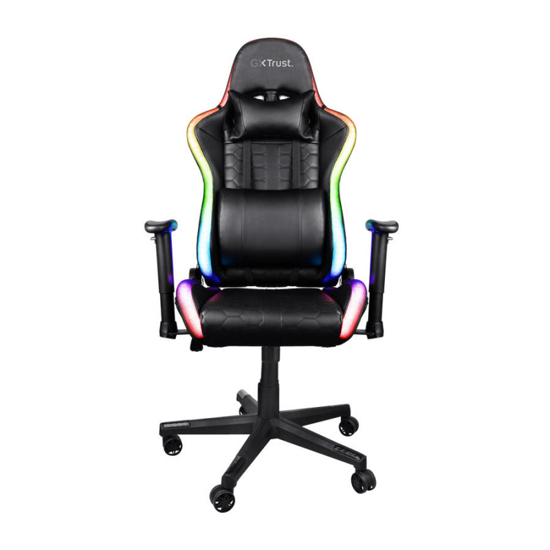 Trust Крісло GXT 716 Rizza, ПУ шкіра, 3D-Armrests, RGB, чорний Trust Крісло GXT 716 Rizza, ПУ шкіра, 3D-Armrests, RGB, чорний