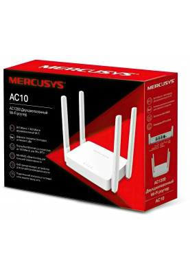 Mercusys Маршрутизатор AC10 AC1200 2xFE LAN 1xFE WAN