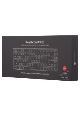 Keychron Клавіатура механічна K3 84Key, Gateron Blue, BT/USB-A, Low Profile, EN/UKR, RGB, Black