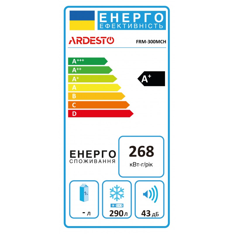 ARDESTO Морозильна скриня, 290л, А+, ST, білий