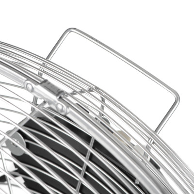 2E Вентилятор підлоговий професійний, 45см, 100Вт, кнопки, двигун мідь 100%, срібний