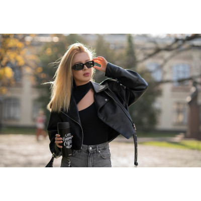 ARDESTO Термокухоль Coffee Time 450 мл, нержавіюча сталь, чорний