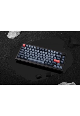 Keychron Клавіатура механічна V1 Max 84Key, Gateron Jupiter Banana, WL/BT/USB-A, QMK, Hot-swap, Knob, EN/UKR, RGB, чорний