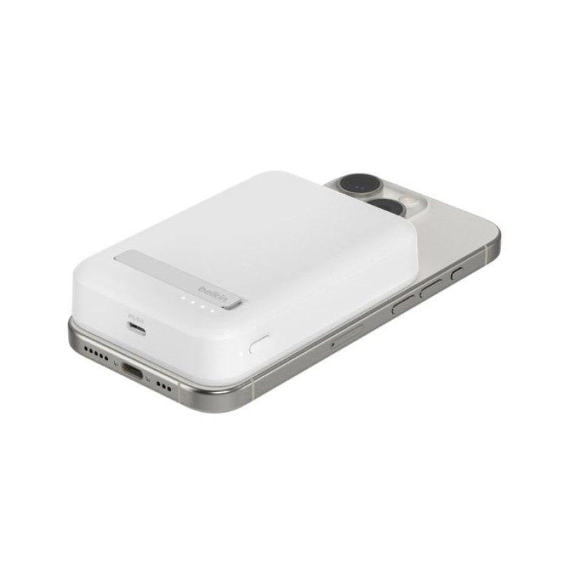 Belkin Акумулятор портативний літій-іонний Power Bank 8000мА·год, 15Вт, MagSafe Qi2, білий