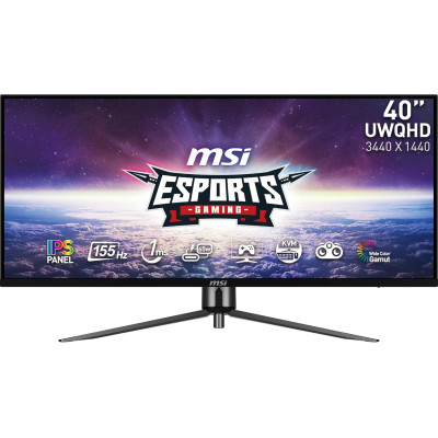 MSI Монітор MSI 40" MAG401QR 2xHDMI, DP, USB-C, 2xUSB, Audio, IPS, 3440x1440, 21:9, 155Hz, 1ms, sRGB 118%, AdaptiveSync, HDR400
