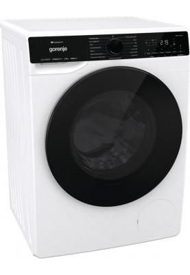 Gorenje Пральна машина фронтальна, 8кг, 1400, A+++, 55см, дисплей, інвертор, пара, Wi-Fi, білий