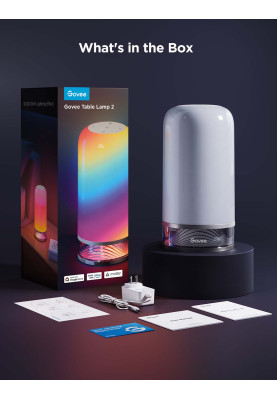 Govee Настільний світильник розумний H6022 Table Lamp 2, RGBICWW, WI-FI/Bluetooth, білий