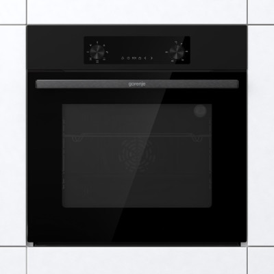 Gorenje Духова шафа Gorenje електрична, 61л, A+, дисплей, конвекція, чорний