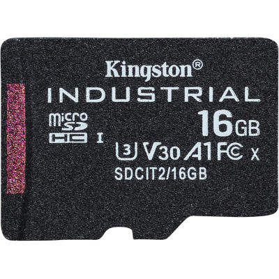 Kingston Карта пам'яті Kingston microSD 16GB C10 UHS-I U3 A2 V30 R100/W80MB/s Industrial