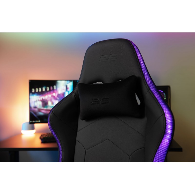 2E Gaming Крісло OGAMA II RGB, ПУ шкіра, 3D-Armrests, чорний