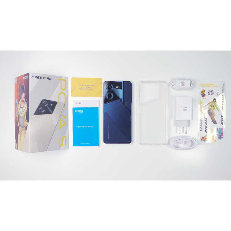 TECNO Смартфон POVA 5 (LH7n) 6.78" 8/256GB, 2SIM, 6000mAh, Hurricane Blue