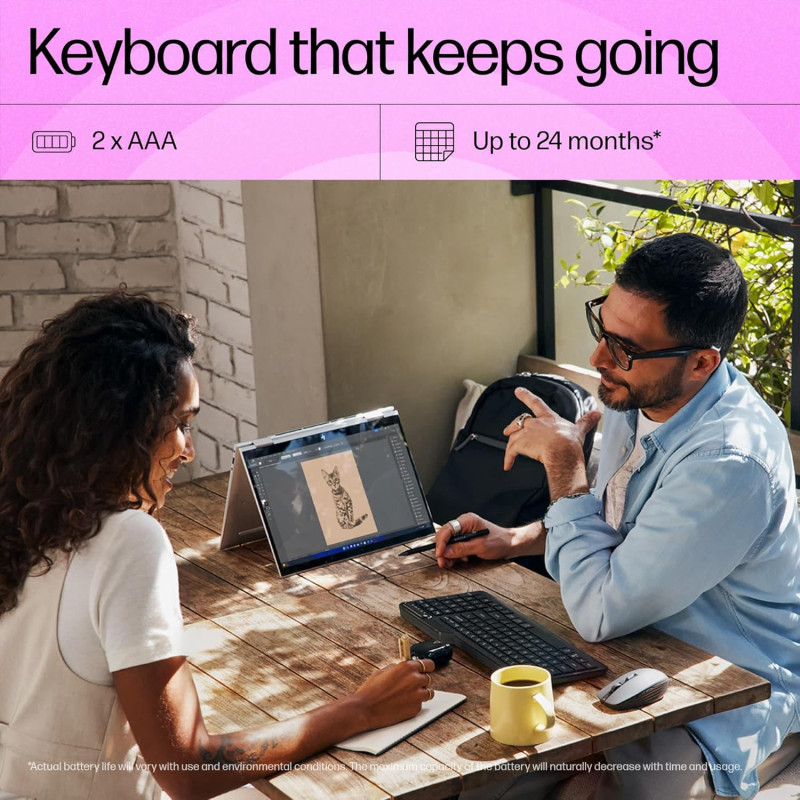 HP Клавіатура мембранна HP 460 Multi-Device key, BT, EN/UK, чорний