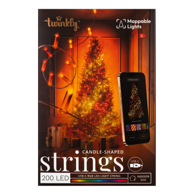 Twinkly Гірлянда Smart LED Twinkly Strings Candle RGB 200 IP20 12м USB-C кабель прозорий без БЖ