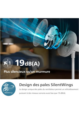Philips Вентилятор Philips підлоговий Series 2000, 40см, 48Вт, таймер, поворот 180, білий