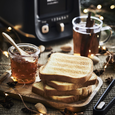 Tefal Тостер Includeo 850Вт, розморожування, щипці, термопластик, чорний