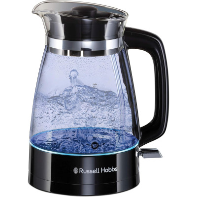 Russell Hobbs Електрочайник Russell Hobbs Hourglass 1.7л, скло, підсвічування, чорно-сріблястий