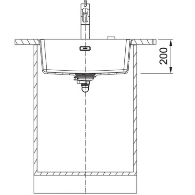 Franke Мийка кухонна Maris, фраграніт, прямокутник, без крила, 553х433х200мм