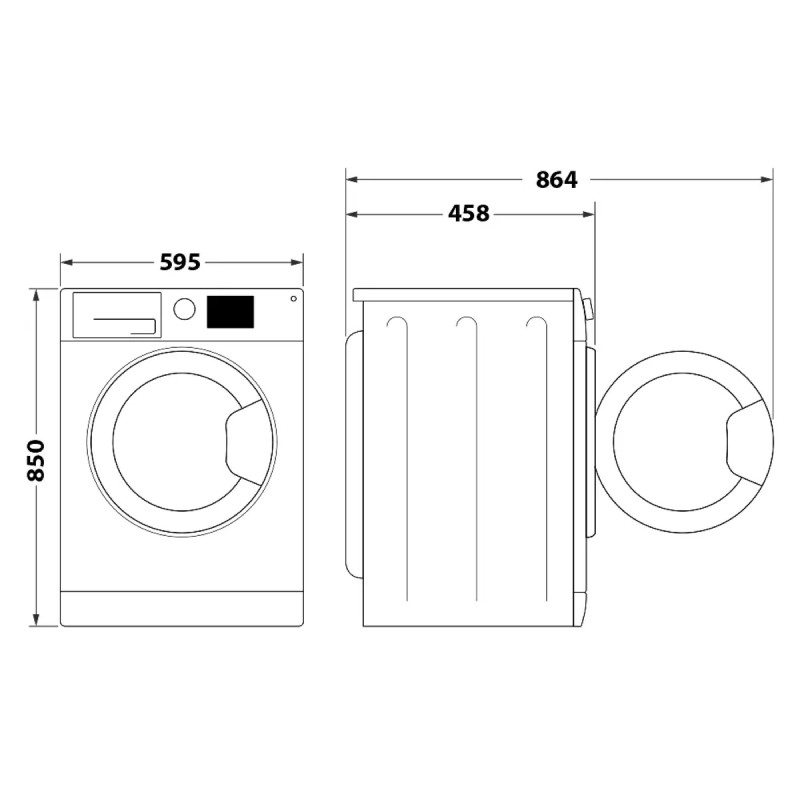 Whirlpool Пральна машина фронтальна, 6кг, 1200, A+++, 43см, дисплей, інвертор, люк чорний, білий