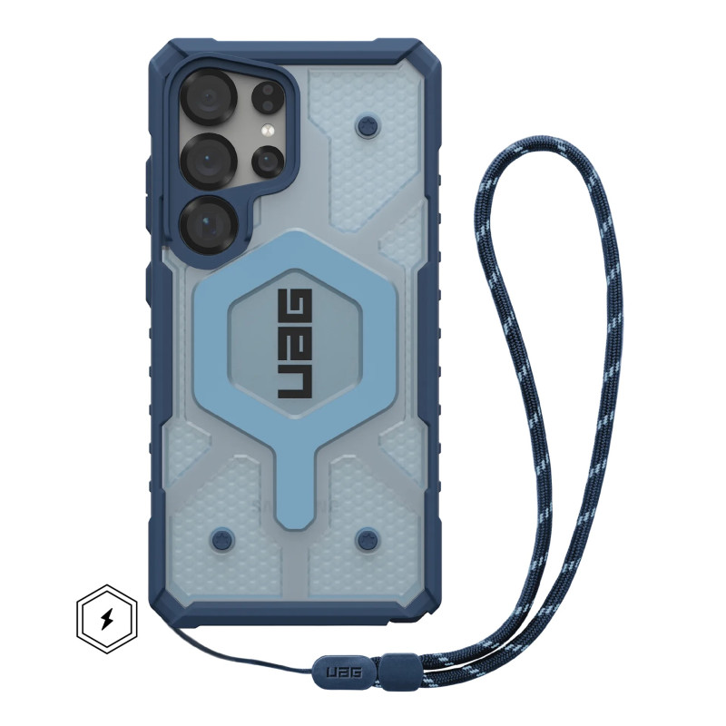 UAG Чохол+ремінець для Samsung Galaxy S25 Ultra, Pathfinder Clear with Magnet Bundle, Blues Lanyard