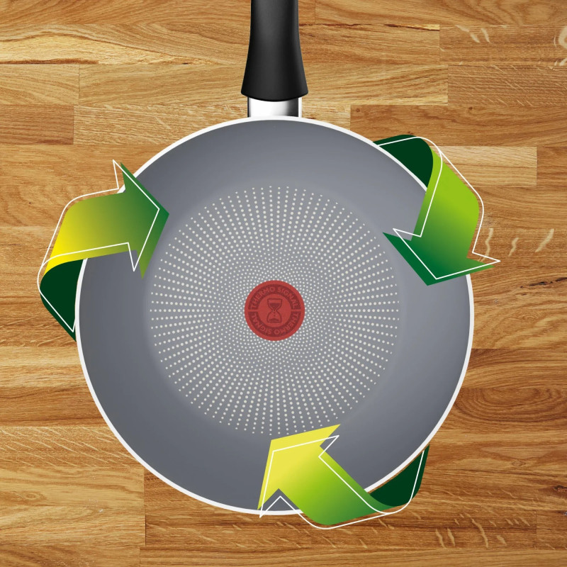 Tefal Сковорода ВОК Halo, 28см, алюміній, бакеліт, сірий
