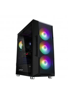 Zalman Корпус I3 NEO BLACK, без БЖ, 1xUSB3.0, 2xUSB2.0, 4x120mm RGB fans, TG Side Panel, ATX, Black