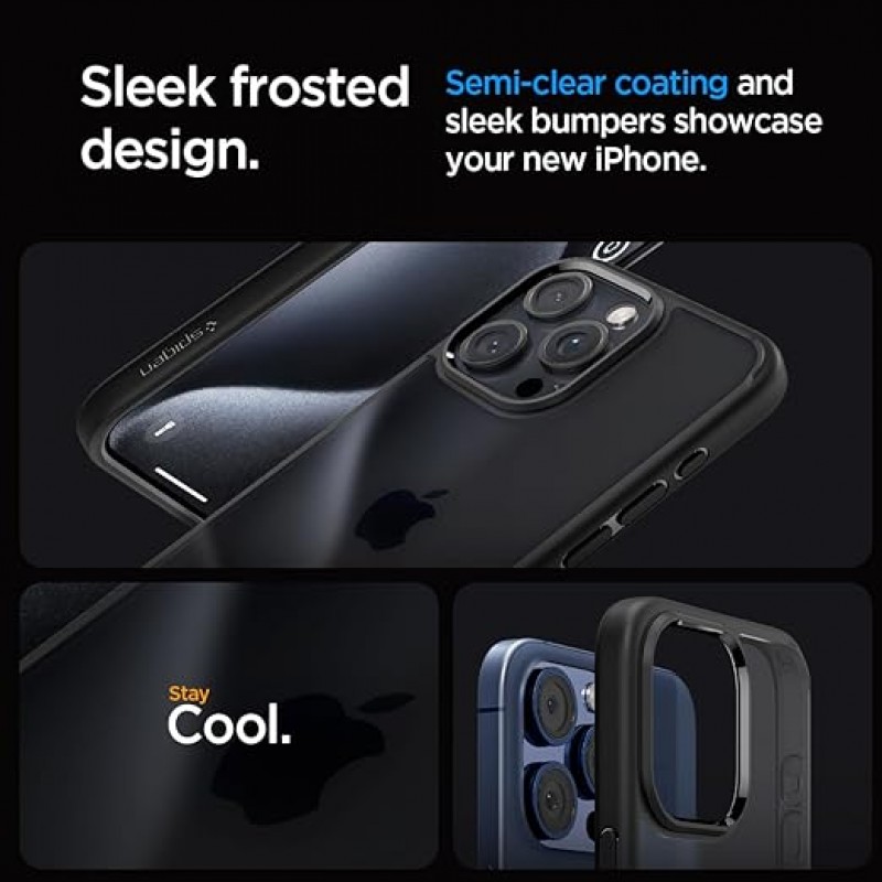 Spigen Чохол для Apple iPhone 15 Pro Ultra Hybrid, Frost Black