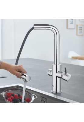 Grohe Змішувач для кухні Blue Home, довж.виливу - 223мм, поворотний, витяжний, 1 важіль + сенсор, хром