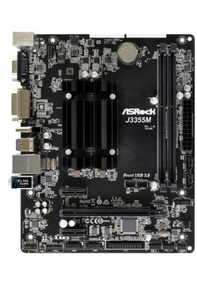 ASRock Материнська плата J3355M CPU Celeron J3355 (2.5 GHz)DC 2xDDR3 HDMI D-Sub mATX