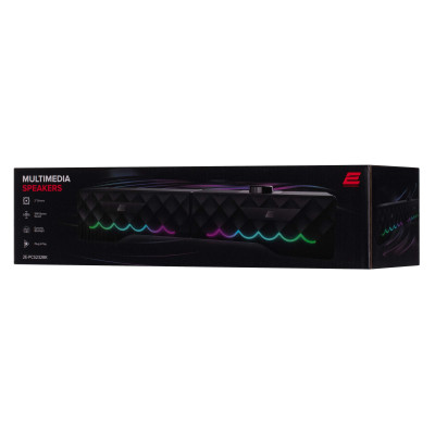 2E Акустична система PCS232 RGB, Soundbar, 2.0, USB, Black