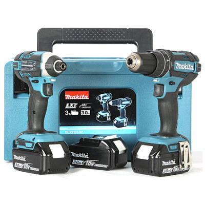 Makita Набір акумуляторних інструментів DLX2131JX1 (DHP482Z, DTD152Z, DC18RC, акум BL1830х3 шт-3.0 Аг., кейс Makpac), LXT Makita Набір акумуляторних інструментів DLX2131JX1 (DHP482Z, DTD152Z, DC18RC, акум BL1830х3 шт-3.0 Аг., кейс Makpac), LXT