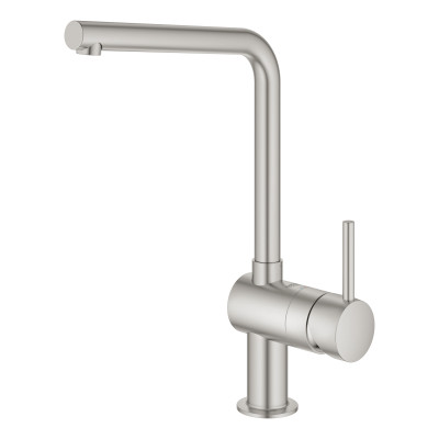 Grohe Змішувач для кухні Vento, довж.виливу - 210мм, поворотний, 1важіль, супер сталь