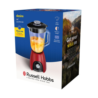 Russell Hobbs Блендер стаціонарний Desire Red, 650Вт, чаша-1500мл, червоний