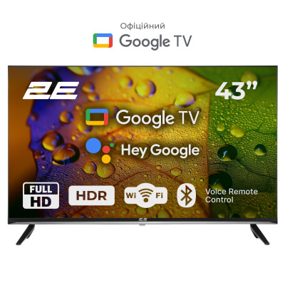 2E Телевізор 43" LED FHD 60Hz Smart Google TV Black