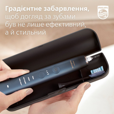 Philips Щітка зубна електр., Sonicare DiamondClean 9000 Series, 62т. колив/хв, насадок-1, футляр, Bluetooth, чорний