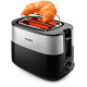 Philips Тостер Daily Collection, 830Вт, пластик+ метал, чорний+нерж
